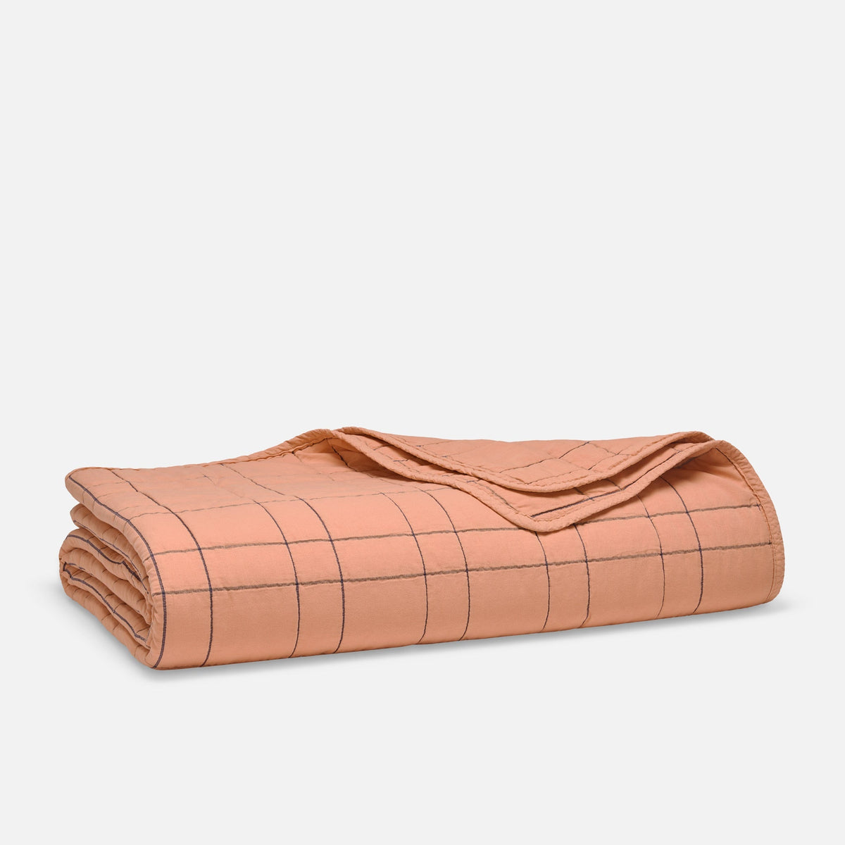 Weekend Wash Quilt - Spiced Coral Windowpane / Twin/Twin XL